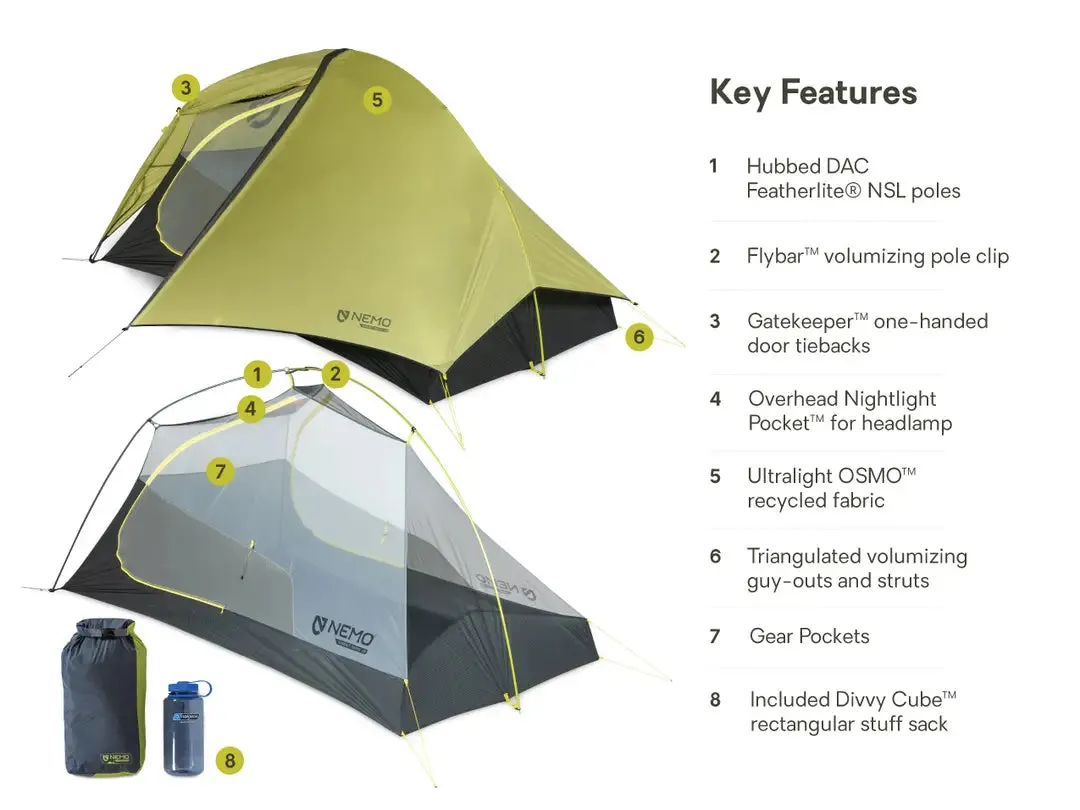 Backpacking NEMO 2P Hornet Easy-to-use Tent Easy to install | OSMO Ultralight