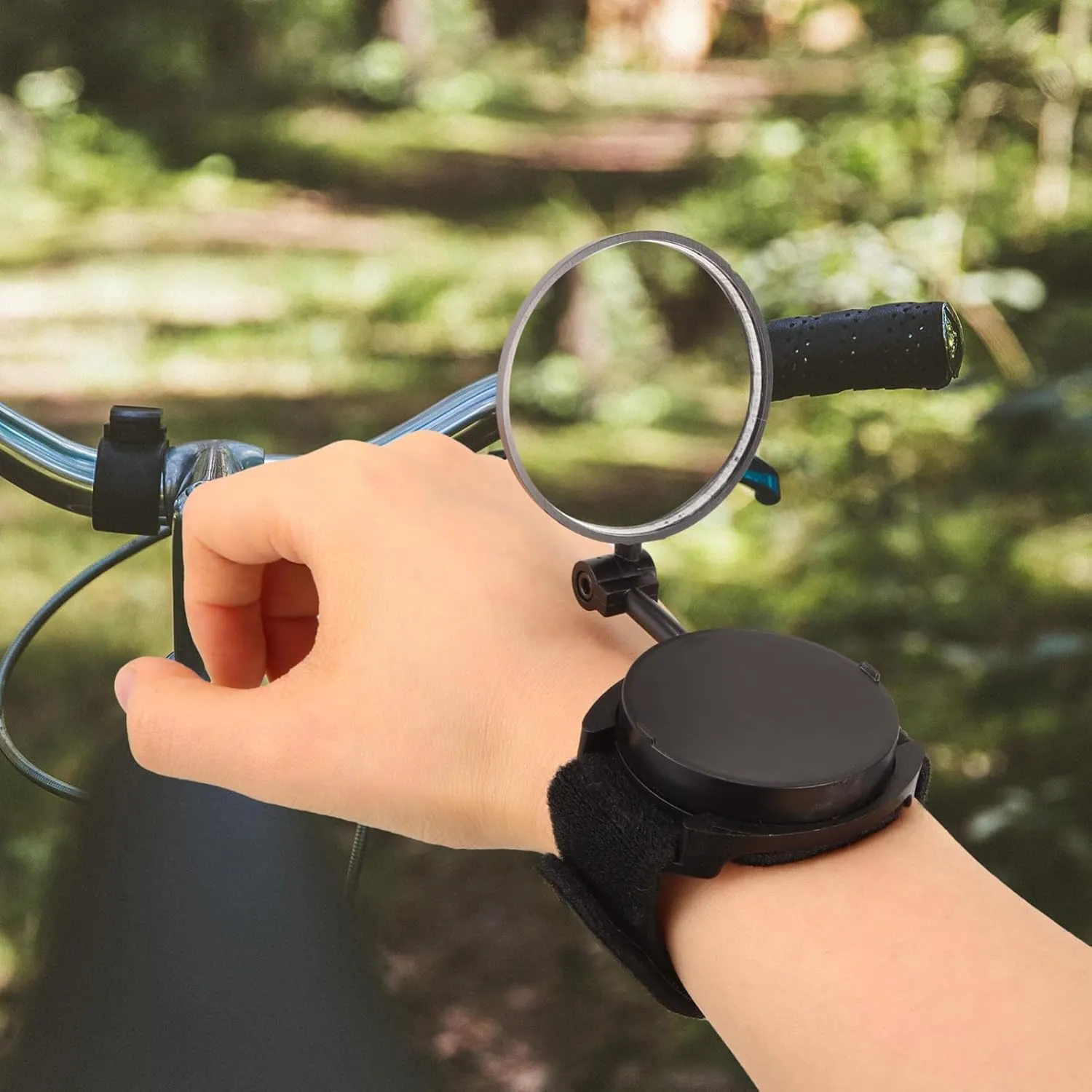 Balacoo Bike Rear View Wristband Mirror Rotatable Cycling Safety Accessory for Enhanced Visibility During Rides Fit for All Bikes for Mountain Biking and Night Cycling