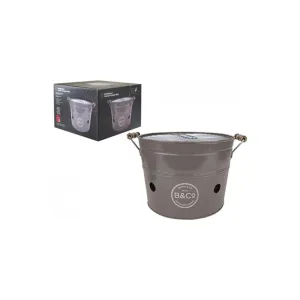 B&Co Portable Bucket BBQ, Grey