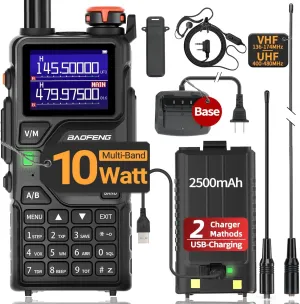 BAOFENG K5PLUS Radio Ham Radio 10W Rechargeable Walkie Talkies Long Range UV32 5RM Handheld Two Way Radio NOAA Weather Radio with Copy Frequency,USB-C Charginng for Hunting Survival Gear