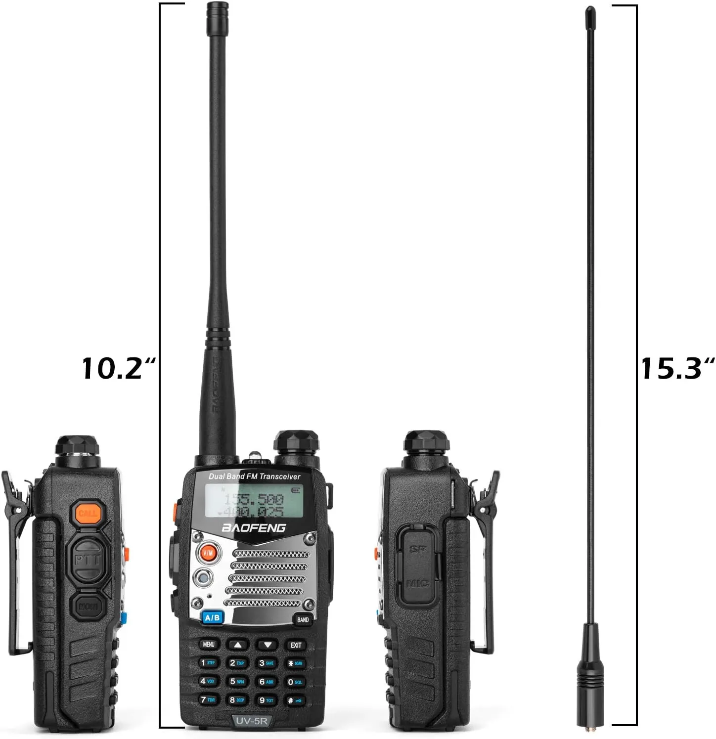 BaoFeng UV-5R Pro Ham Radio with 2 Rechargeable Battery, Dual-Band 2-Way Radio Handheld Walkie Talkies with Earpiece and Programming Cable (2 Pack)