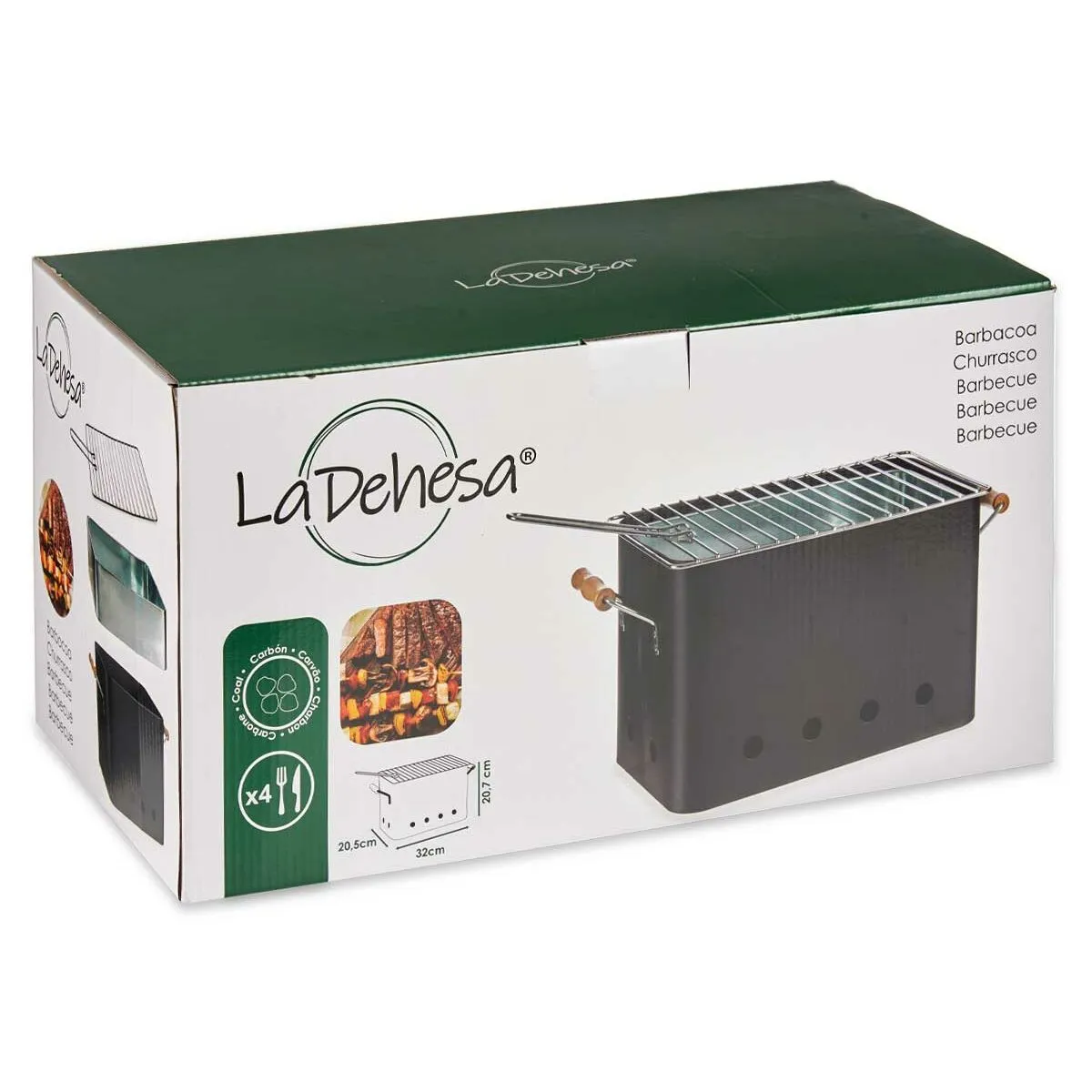 Barbecue Portable With handles Iron (20,5 x 20,7 x 32 cm)