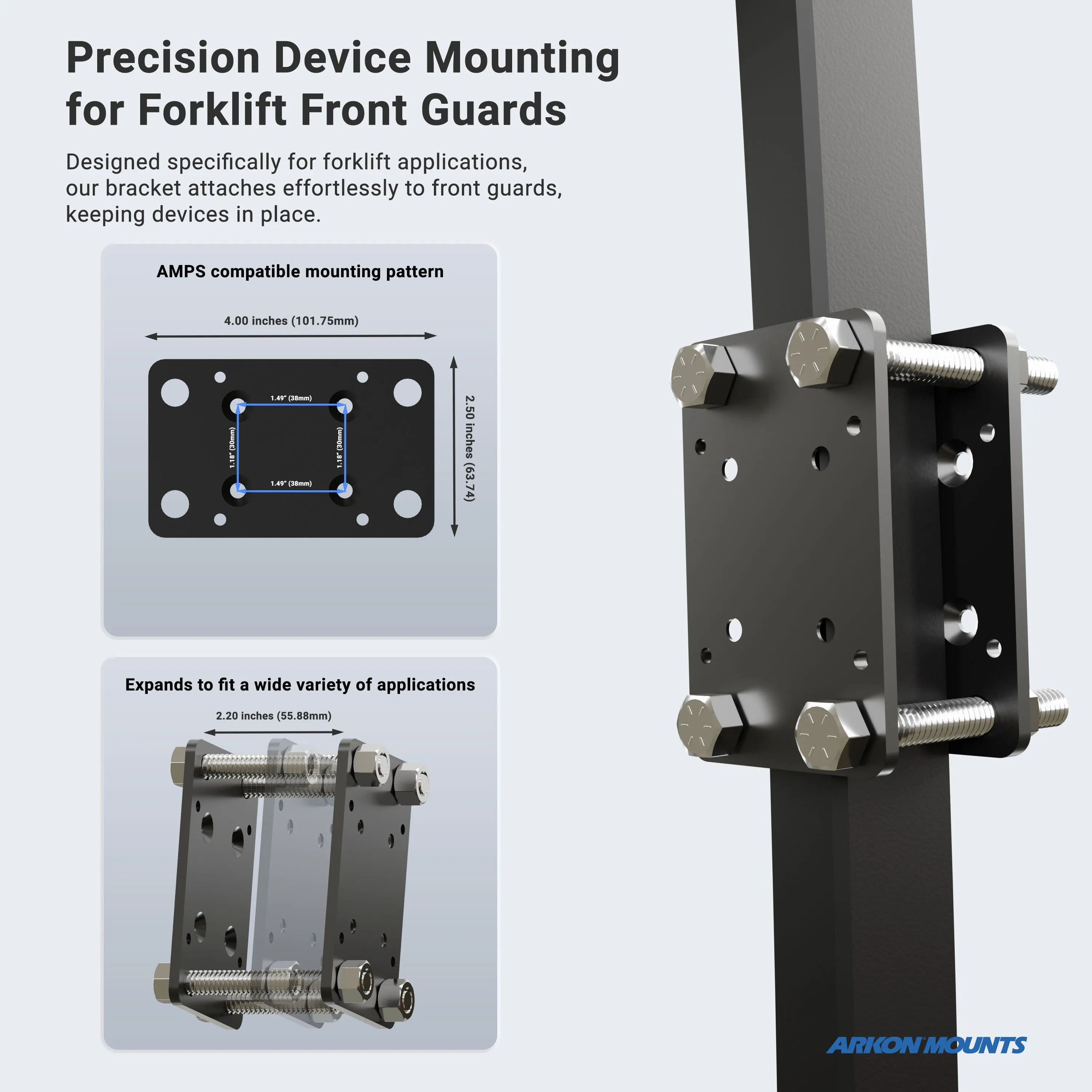 Barcode Scanner Universal Forklift Front Guard Mount