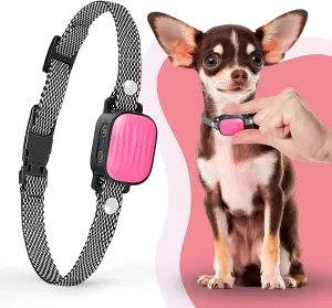Bark Collar for Small/Medium Dogs, No Shock Anti Bark Collar, Rechargeable Anti Barking Collar w/2 Vibration & Beep Modes, Waterproof Shockless Smart Dog Stop Barking Control Device (Pink)