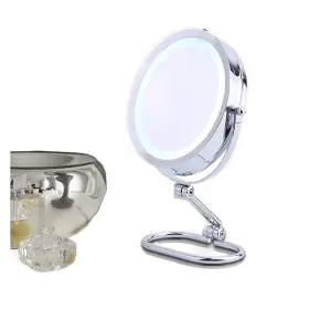 Bathroom Vanity Mirrors Travel Mirrors，Lighted Magnifying Mirror 10X with Natural LED Lights, Portable Lighting Vanity Mirror for Bathroom and Travel，Bathroom Mirrors Makeup Mirror Living