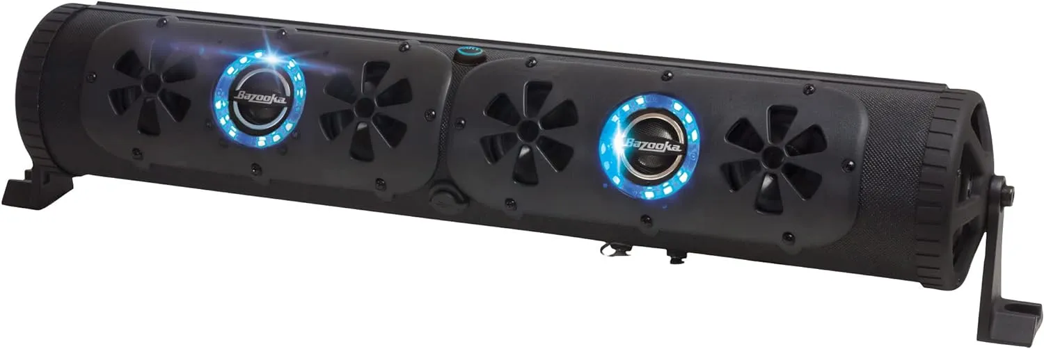 Bazooka 24-Inch G3 Bluetooth Party Bar | 450-watt Max Power | LED Lights | Party Button Music-Sharing | 8 Marine Grade Speakers | Off Road, Golf Cart, Marine and Outdoor Speaker System | BPB24-G3