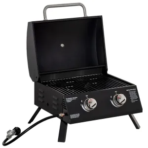 BBQ Artistic Legs 2 Burner Gas Optimized Foldable Tabletop Grill with Propane