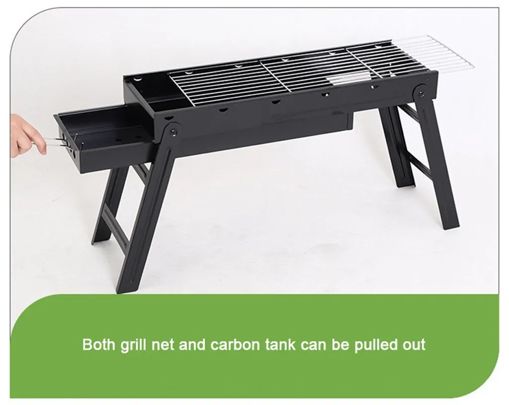 BBQ Charcoal Grill Foldable Portable Camping Hibachi Picnic - Large