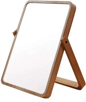 Beauty Bright Mirrors Book Table Makeup Mirrorswooden Square Suspension Desktop Multifunction Mirrors Dorm Room Household Bedroom Dressing Mirrors