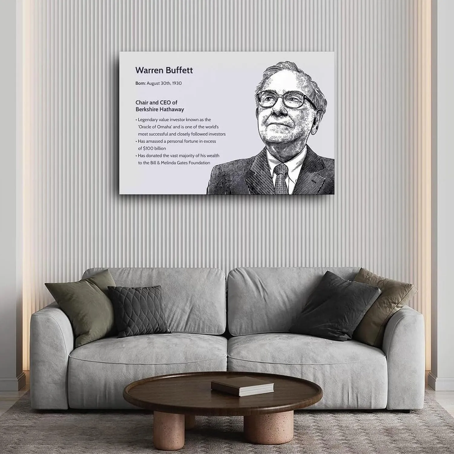 Berkshire Hathaway Chairman Warren Buffett Quotes Poster (2) Canvas Painting Wall Art Poster for Bedroom Living Room Decor 36x24inch(90x60cm) Unframe-style
