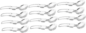BESPORTBLE 3sets Stainless Steel Camping Fork Spoon Set Folding Spork Outdoor Tableware for 4pcs*3
