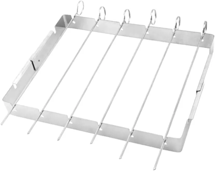 BESPORTBLE Bbq Grill for Camping Portable Design Easy-clean Stainless Steel 6 Skewers Outdoor Tools
