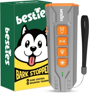 BESTIES Dog Bark Deterrent Device, Dog Training Tool, Anti Bark Device for Dogs, Barking Silencer Indoor & Outdoor, Rechargeable, Alternative to Anti Bark Collar, BARK Stopper V1