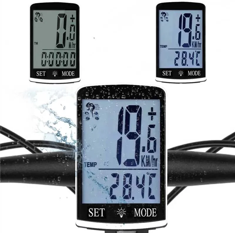 Bike Computer and Bicycle Odometer Wireless Big Secrren 3.3IN MPH KM/H Bike Speedometer with Automatic Wake-Up Cycling Old School Speed Tracker Multi-Functions