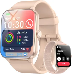 Blackview 2025 Fitness Tracker (Answer/Make Calls), Smart Watch for Men and Women with Heart Rate/SpO2/Sleep Monitor/2 Straps, 100  Sports Modes, IP68 Waterproof Activity Tracker for Android/iPhone