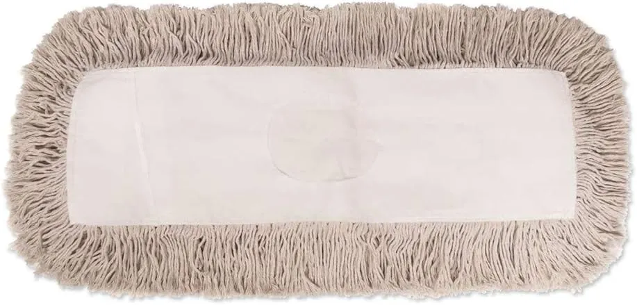 Boardwalk BWK1318 18 in. x 5 in. Industrial Hygrade Cotton Dust Mop Head - White
