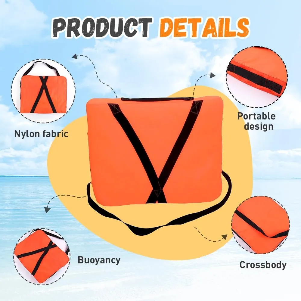 Boat Throwable Flotation Device, 2025 Upgraded High Buoyancy Boat Throw Cushion with Strap, Swimming & Rescue Boat Throwable Flotation Device, Orange Throwable Flotation Cushion