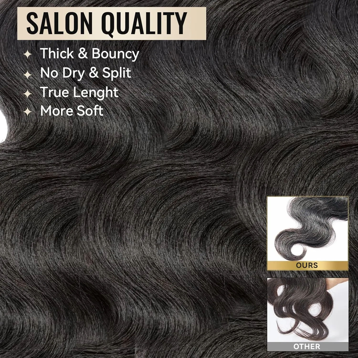 Body Wave Bundles Human Hair 16A Brazilian Virgin Hair Bundles 18 20 22 Inch Thick Weave Natural Black