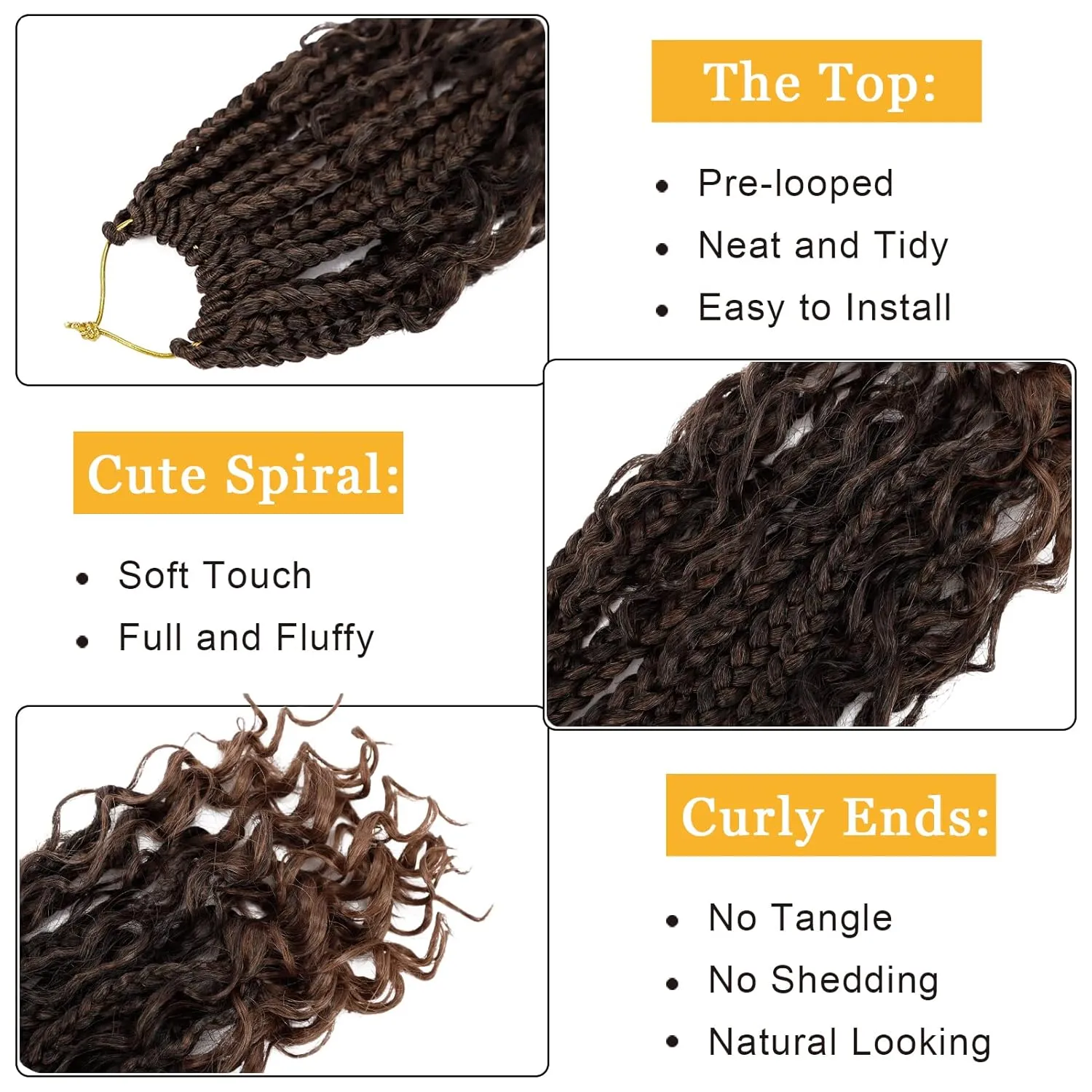 Boho Box Braids Crochet Hair for Women 10 Inch 7 Packs Goddess Box Braids with Curly Ends 3X Short Bob Crochet Braids for Kids Ombre Brown Synthetic Bohemian Braiding Hair Extensions (T30)