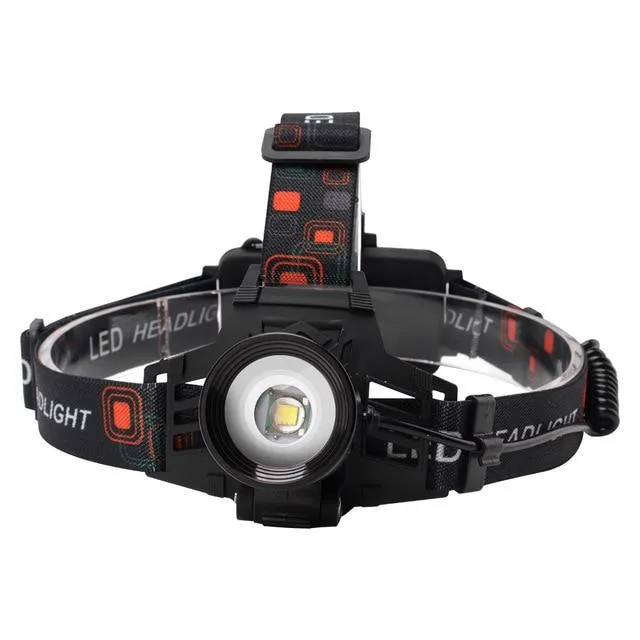 BORUiT 1000LM XML-T6 LED Headlamp 3-Mode Zoomable Headlight Use 18650 Battery Head Torch Waterproof Camping Hunting Flashlight