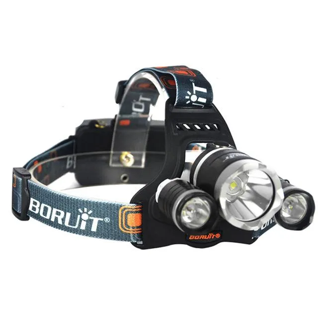 BORUiT RJ-5000 XML-T6 R2 Headlight 4-Mode Headlamp Power Bank Head Torch Hunting Camping Flashlight 18650 Battery Light