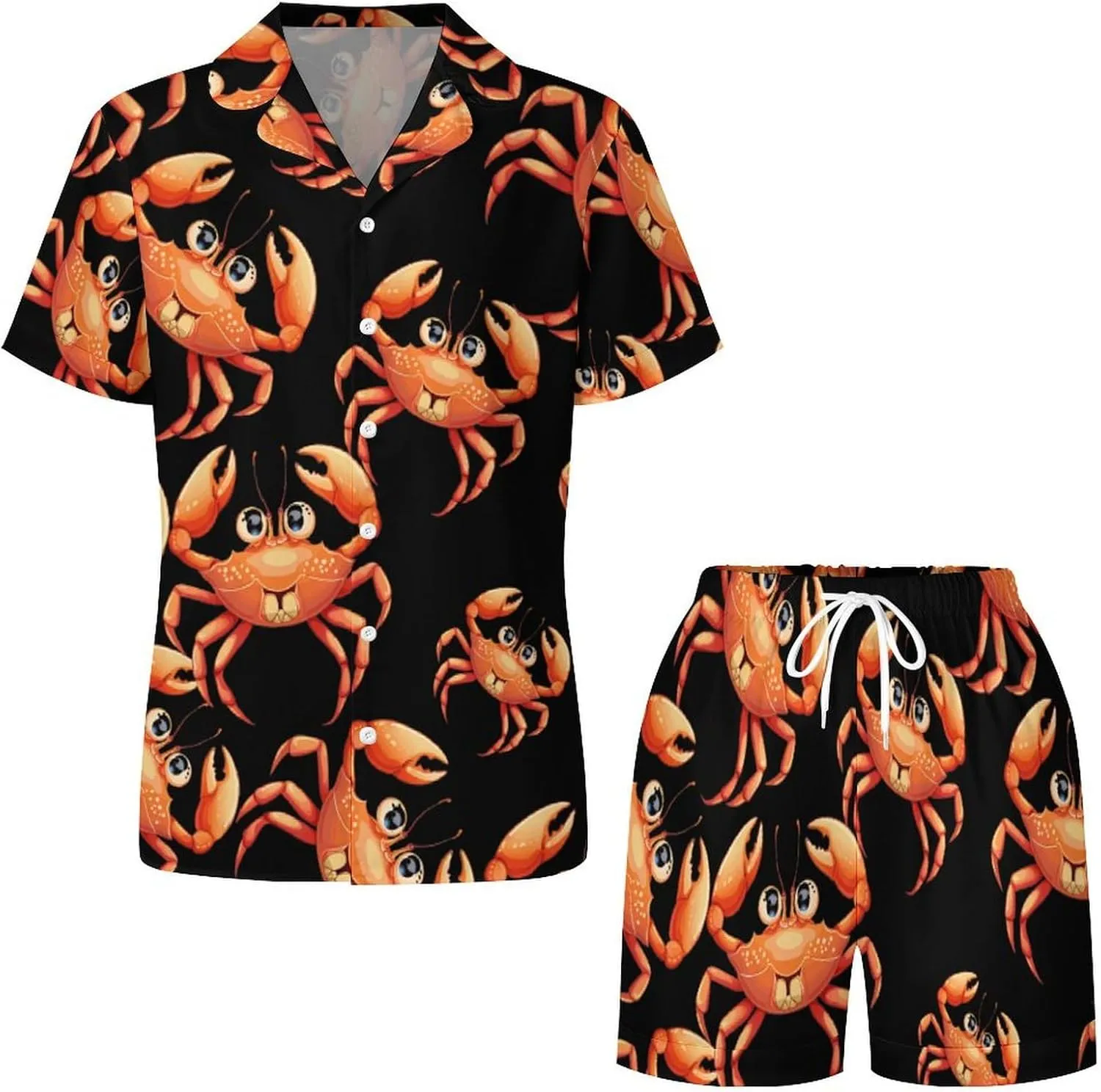 Boston Crab Women's Satin Pajama Set Short Sleeve Button Down Sleepwear Loungewear Pj Set