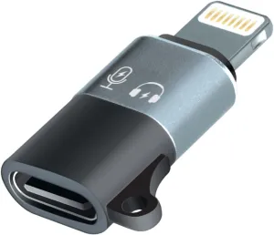Bower Xyst USB-C to Lightning OTG Audio Adapter for Wireless Microphones, iPhone/iPad Compatible and Other Type C Devices, USB C Male to Lightning Headphone Earphone Female Converter