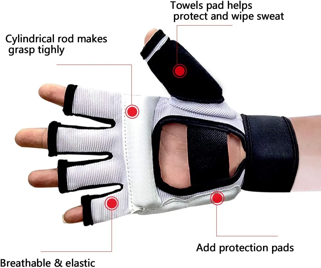 Boxing Gloves Men Gloves Kickboxing Gloves Punching Bag Gloves Karate Gloves Half Finger Kickboxing Gloves Taekwondo Sparring Glove Hand Wraps for Boxing Gloves Women for Kids Muay Thai