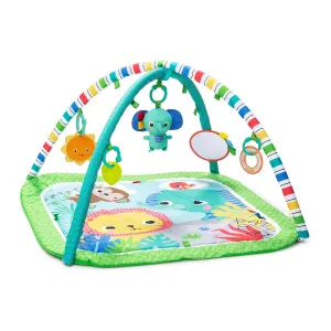 Bright Starts Wild Wiggles Baby Activity Gym & Play Mat with FoldingToy bar, Newborn and up - Green, 18.5” x 29.1” x 29.1”