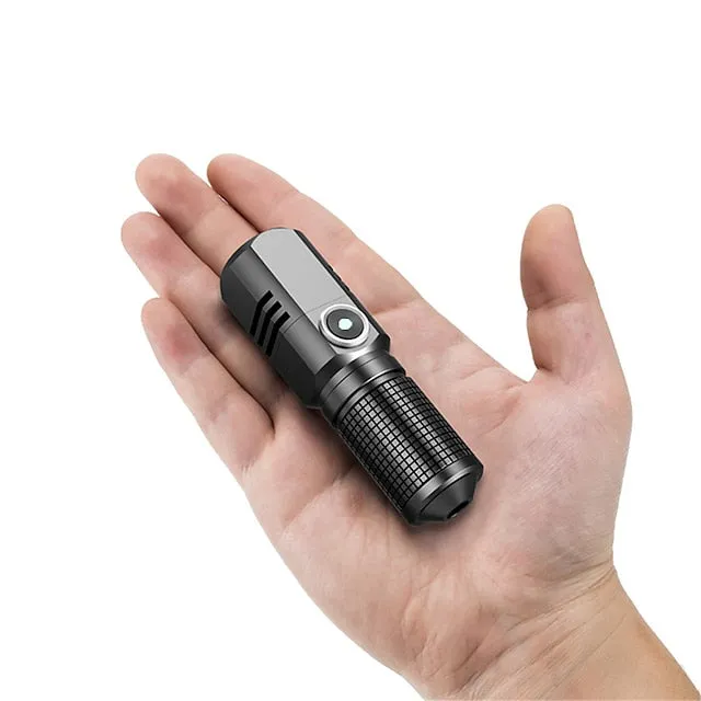 Built In Battery 10W Zoom Focus Mini Led Flashlight Torch Lamp Lantern Adjustable Penlight Waterproof  Led Light