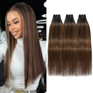 Bundles Human Hair Straight Brazilian Virgin Unprocessed 16A 16 18 20 Inch Real 3 Bundles Hair Weave t1b30