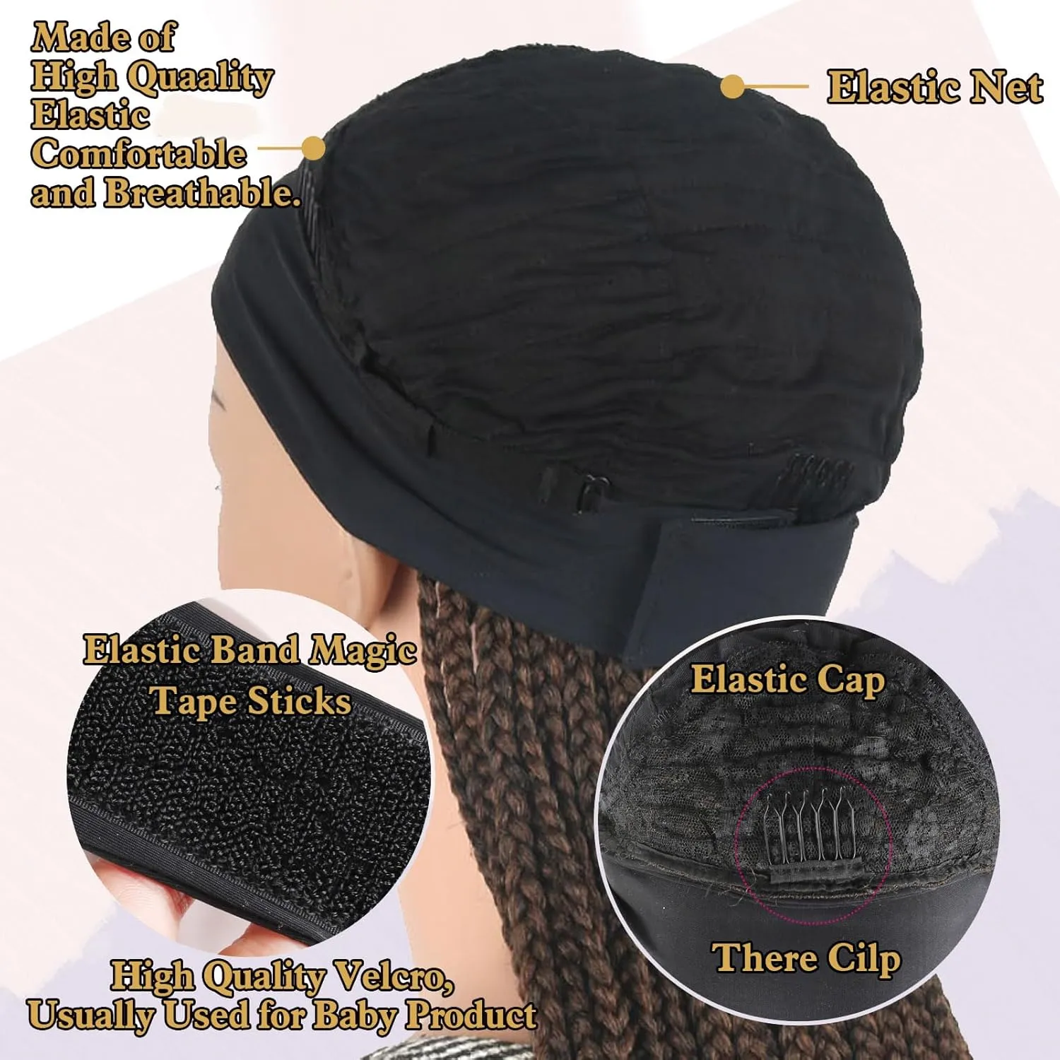 Burgundy Braided Wigs with Headband Attached Ombre Red Crochet Hair Wrap Wig Synthetic Goddess Box Braids Crochet Hair for Black Women Long Black Mixed Red Knotless box braid wig 30 inch
