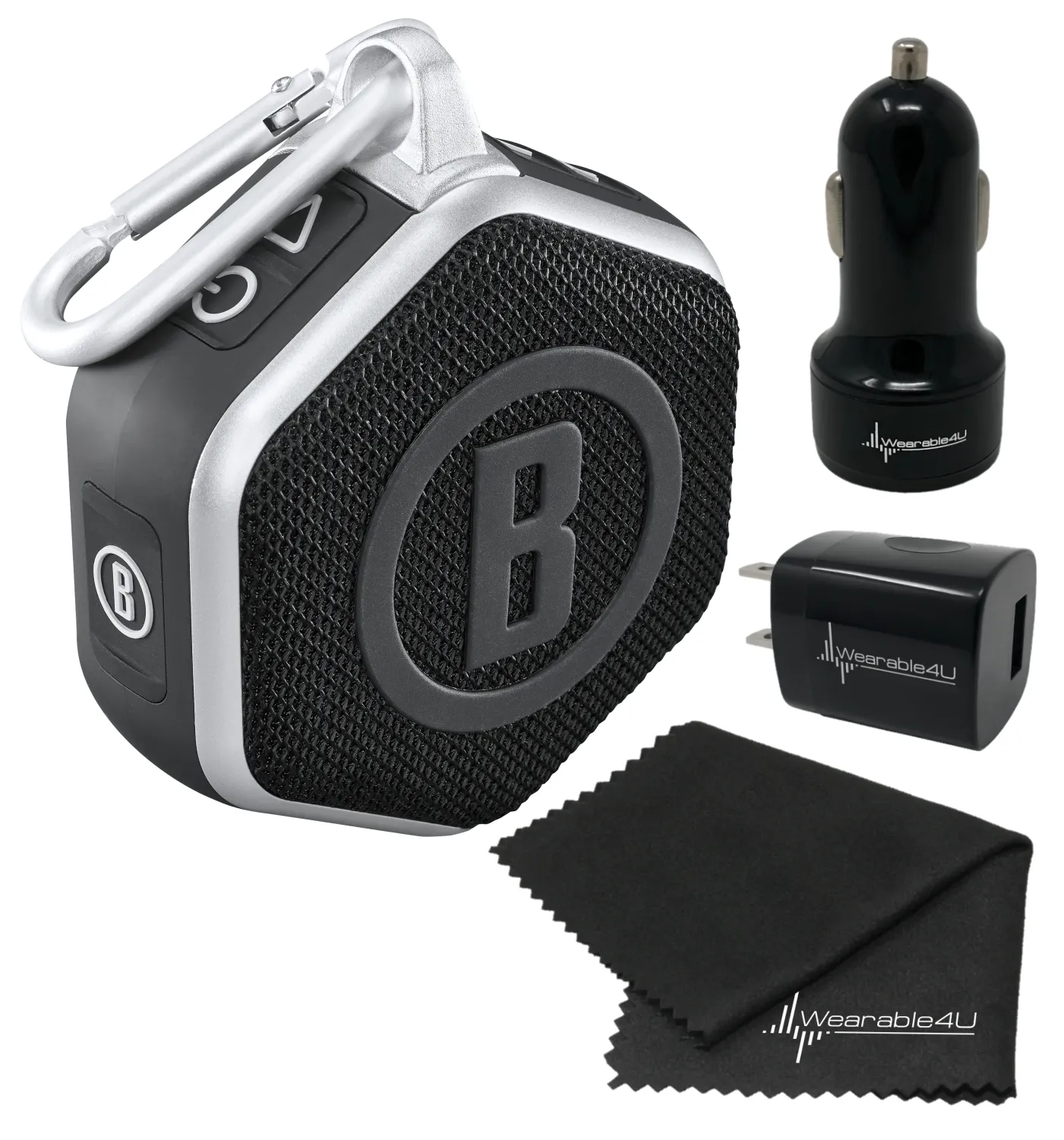Bushnell Wingman Mini GPS Bluetooth Speaker with Wearable4U Bundle
