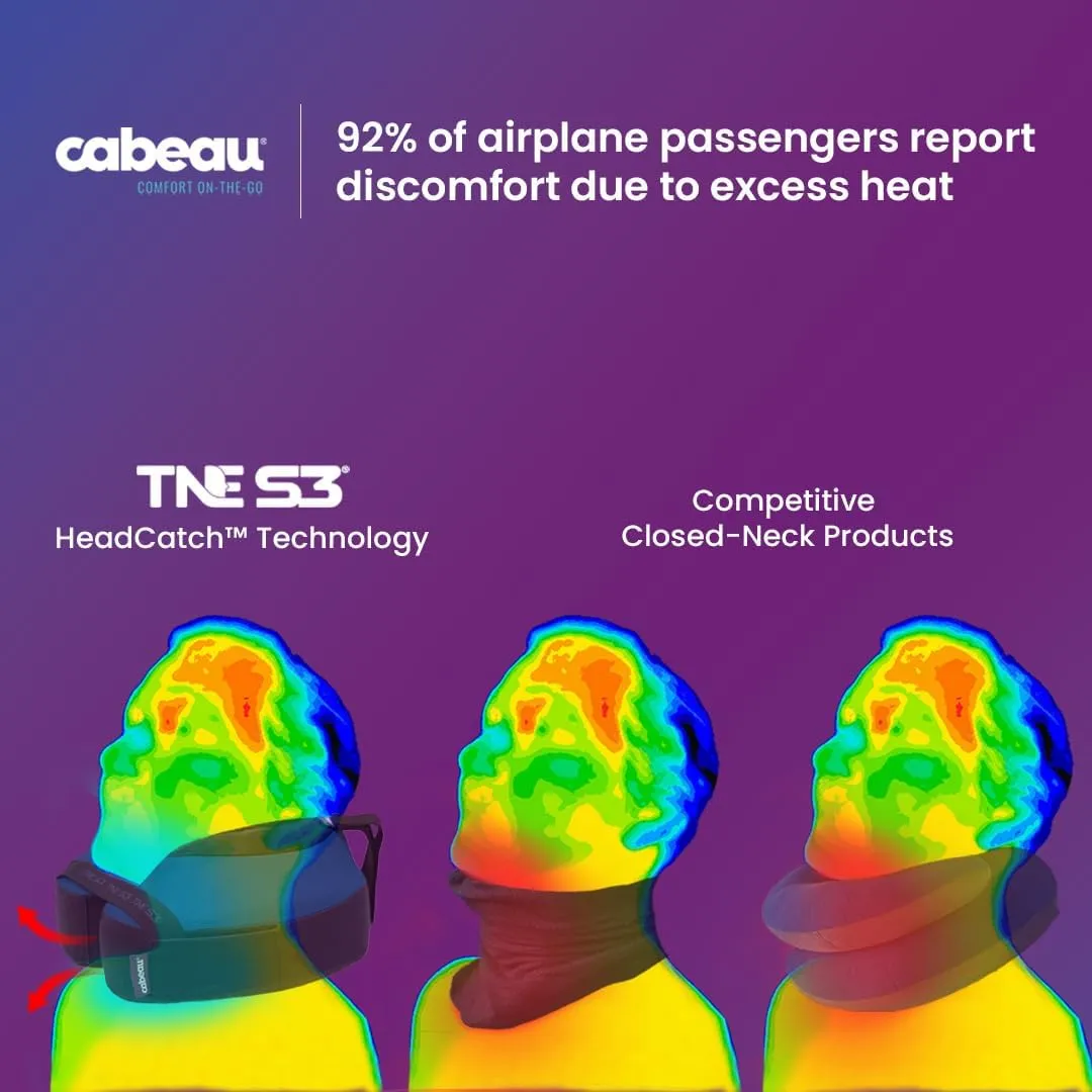 Cabeau Travel Neck Pillow for Airplanes – The Neck’s Evolution, TNE S3 – Supportive Memory Foam Design for Long Haul Flights – Attachable Seat Straps and 360° Support (Amsterdam Rainbow)