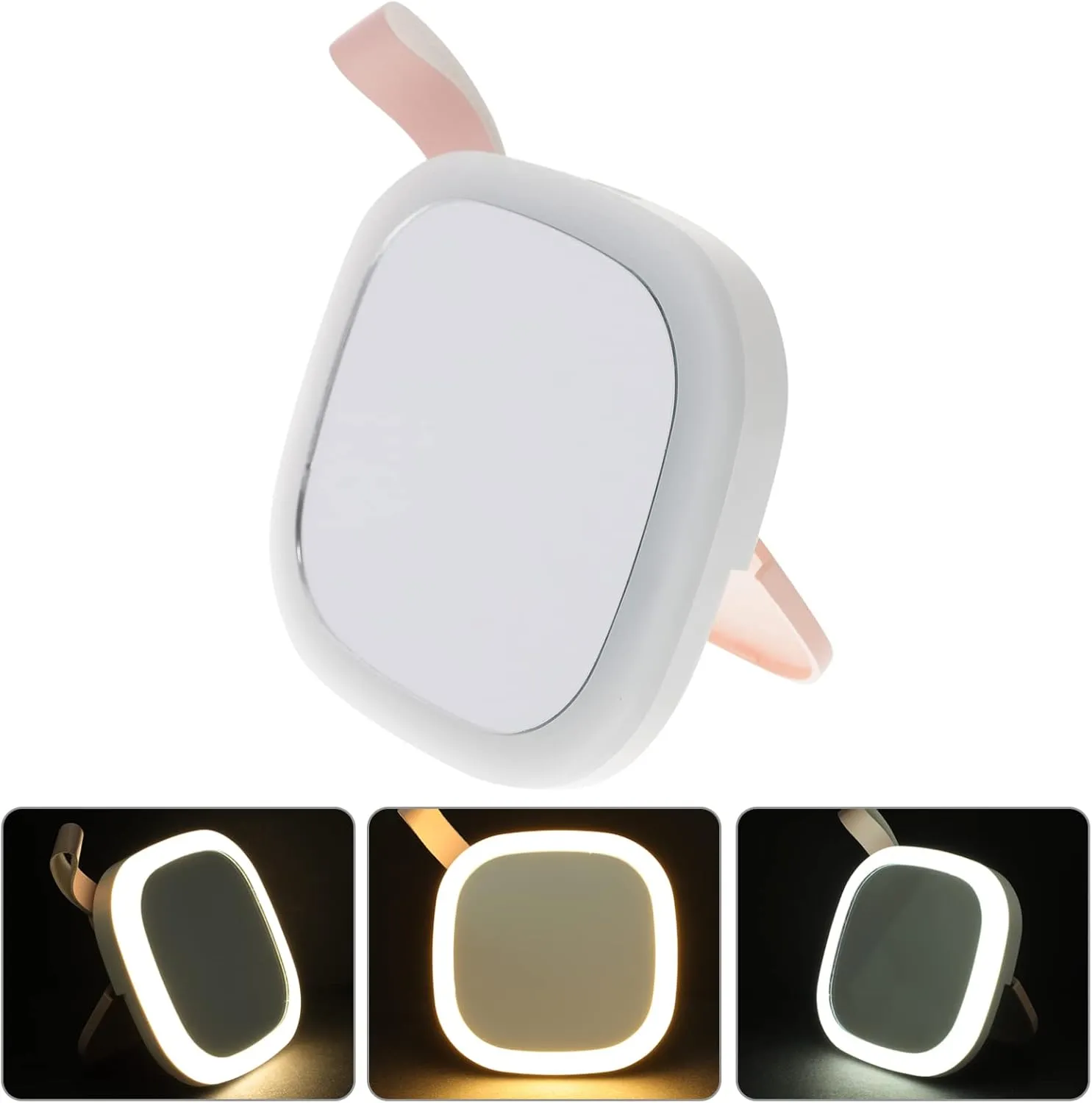 Cabilock Travel Mirror Led Portable Makeup Compact Double-Sided Magnifying Night Light USB Charge Easy to Use