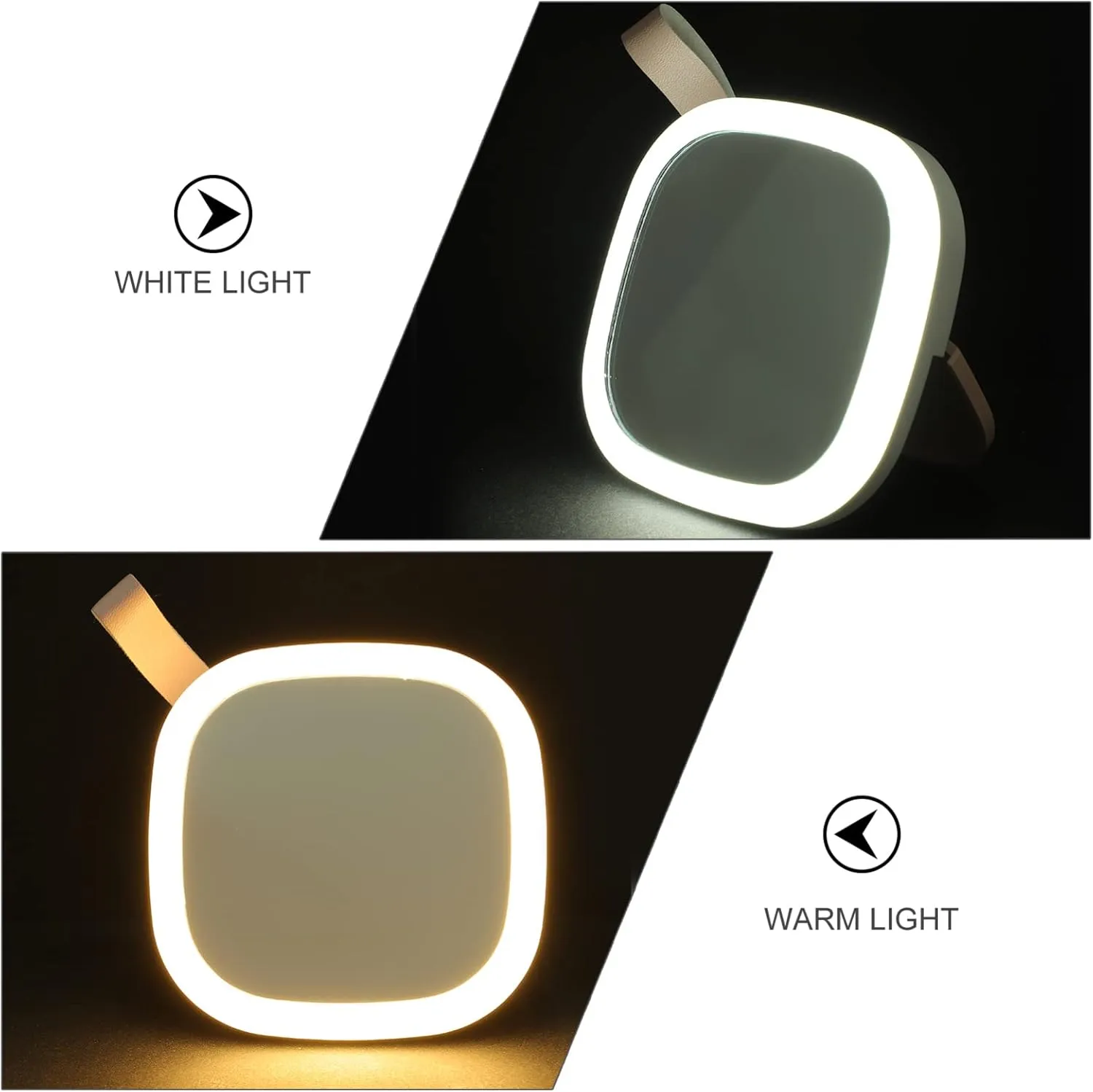 Cabilock Travel Mirror Led Portable Makeup Compact Double-Sided Magnifying Night Light USB Charge Easy to Use