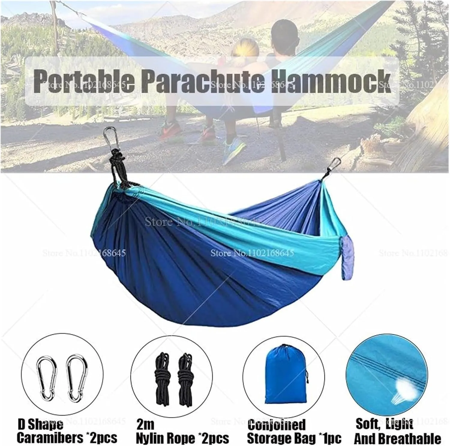 Camp Double Nylon Hammocks Camping Portable Parachute Hammock Outdoor Hiking Travel Backpacking Camping Gear Strong