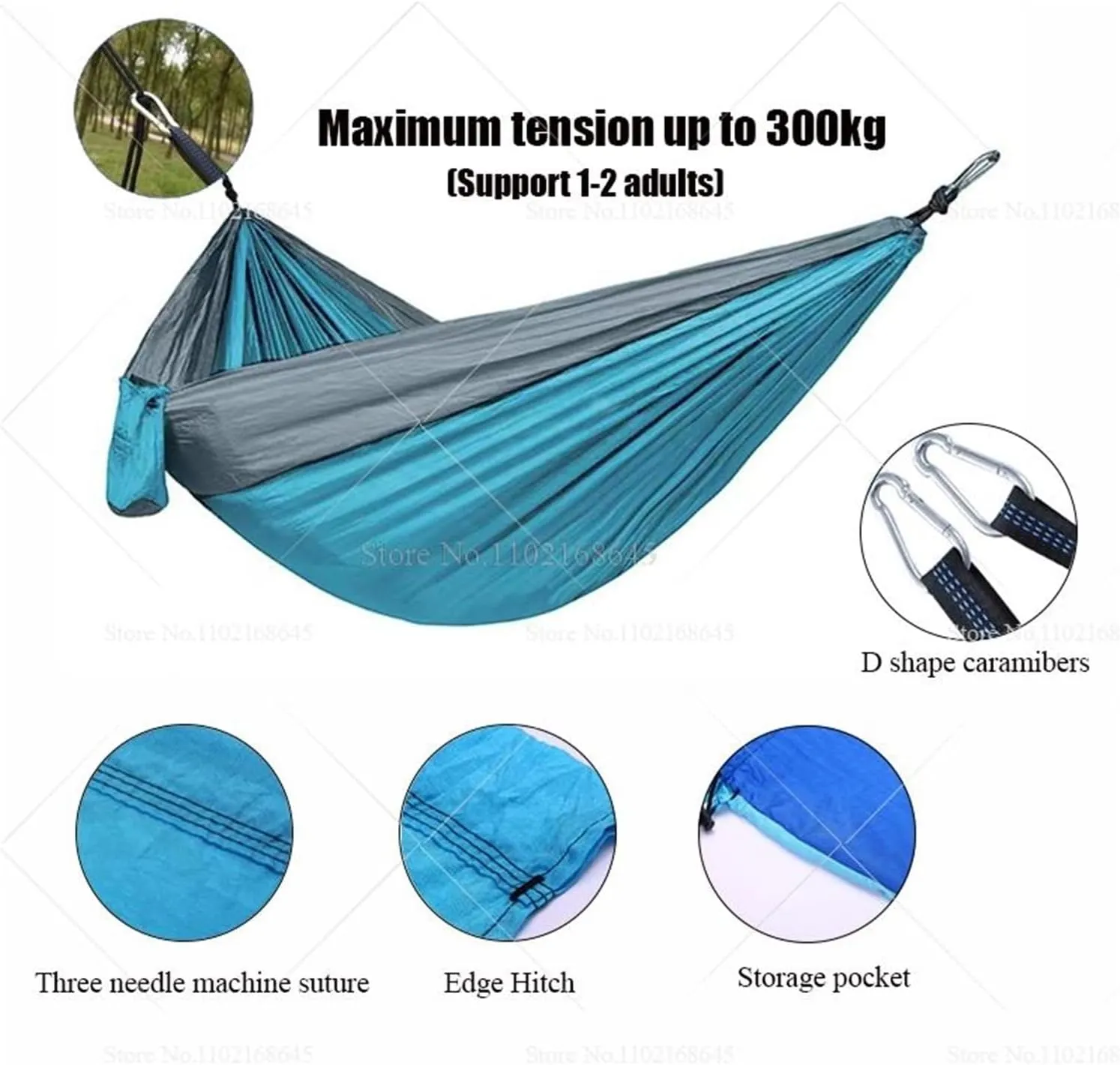 Camp Double Nylon Hammocks Camping Portable Parachute Hammock Outdoor Hiking Travel Backpacking Camping Gear Strong
