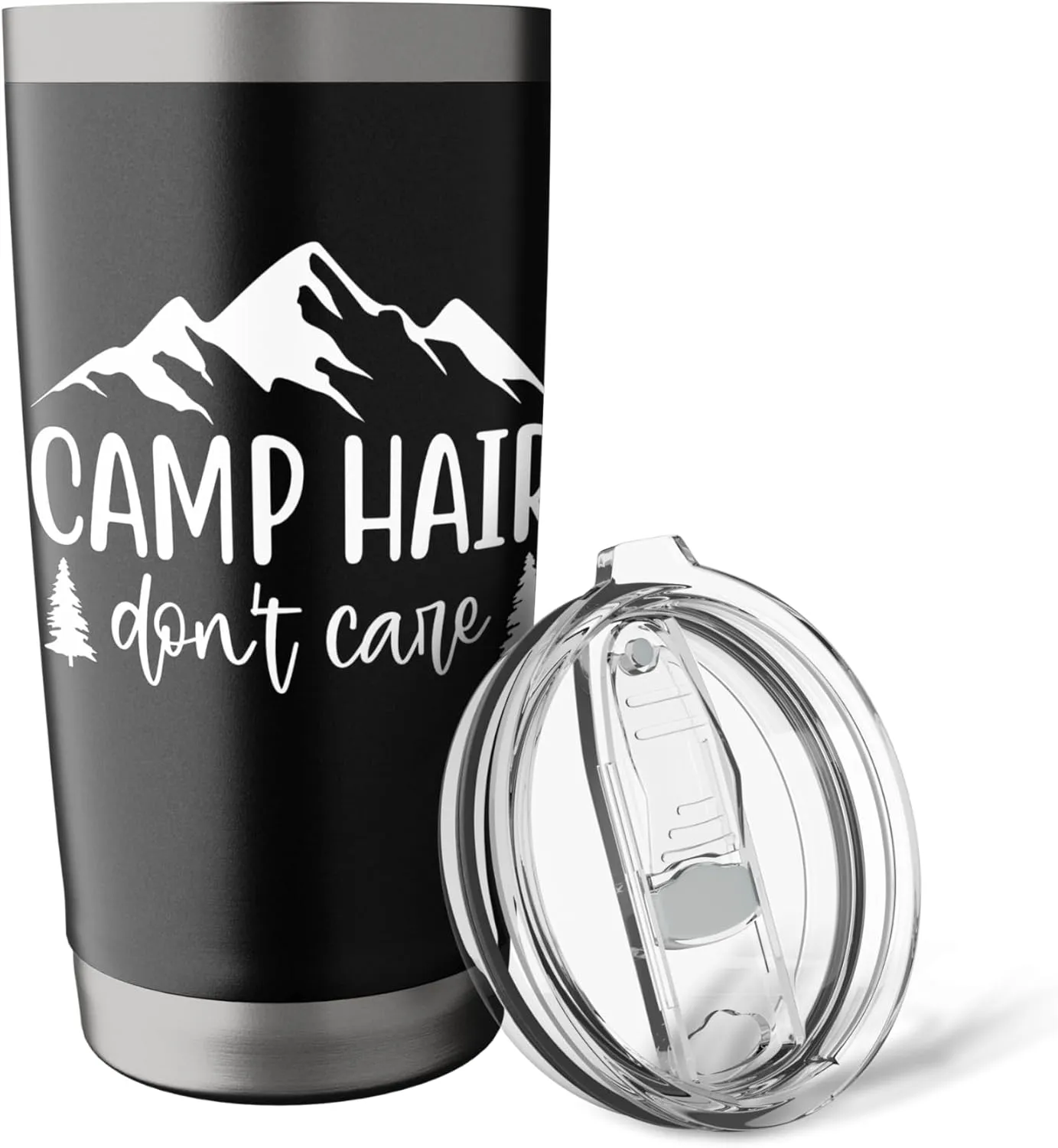 Camp Hair Don’t Care Funny Camping Girls Trip Summer Outdoor Stainless Steel Insulated Tumbler