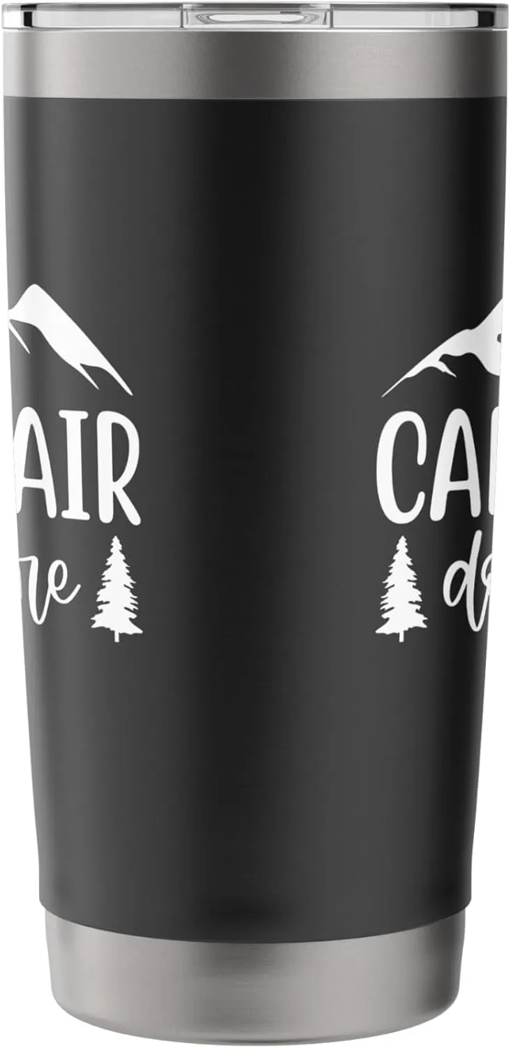 Camp Hair Don’t Care Funny Camping Girls Trip Summer Outdoor Stainless Steel Insulated Tumbler