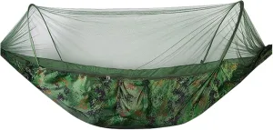 Camp Quick Open Camping Hammock with Mosquito Net Lightweight Portable Parachute Nylon Double Hammock Backpacking Survival Travel Strong