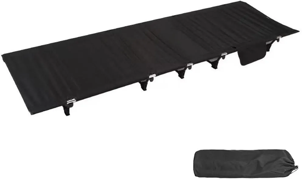 Camping Cots,Lightweight Portable Camping Cot for Adult,Foldable Camping Cot,Oversized Sleeping Cot Supports 330lbs for Hiking Outdoor Travel Office (Black)