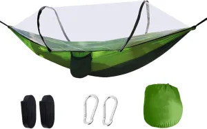 Camping Hammock with Mosquito Net, Portable Hammock Single or Double Hammock, Camping Accessories for Outdoor, for Indoor, Outdoor, Hiking, Camping, Backpacking, Travel, Backyard (B)