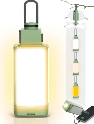 Camping Lantern, 3 Color Temperature Rechargeable Lantern, 4 Light Modes Collapsible Camping Lights with 4 Folding Panels, Phone Charger Lamp Lantern Portable Flashlight for Power Outages