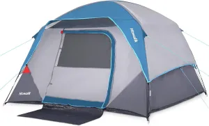 Camping Tent, Tent for Camping, Easy Set up Camping Tent 4 Person and 6 Person for Hiking Backpacking Traveling Outdoor, Light Blue