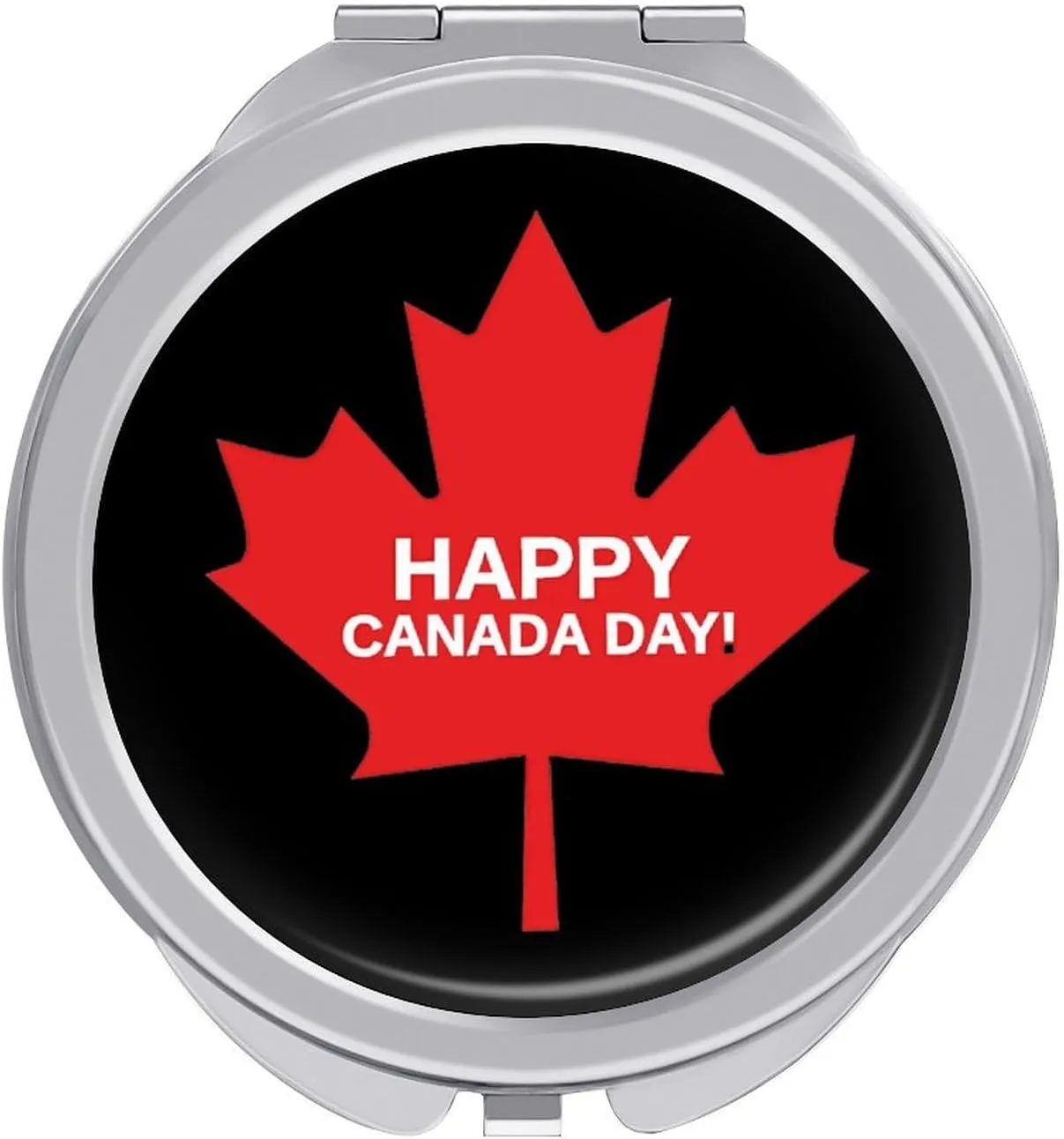 Canada Day Maple Leaf Travel Makeup Mirror Double-Sided Pocket Mirror Portable for Handbag Purse Compact Gifts for Women