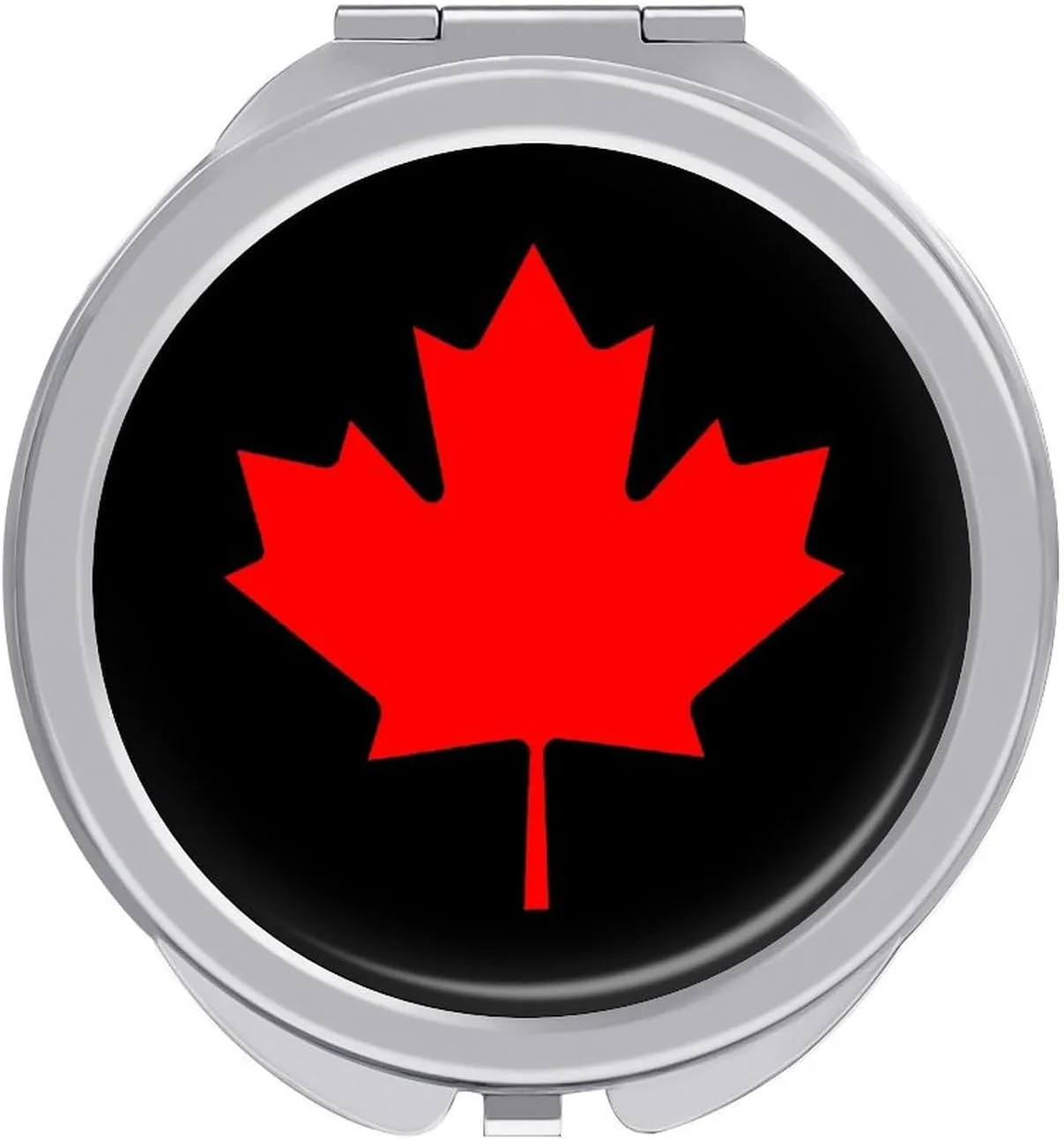 Canada Flag Travel Makeup Mirror 2-Sided 1x 2X Magnification Portable Mini Mirror for Handbag Purse Pocket