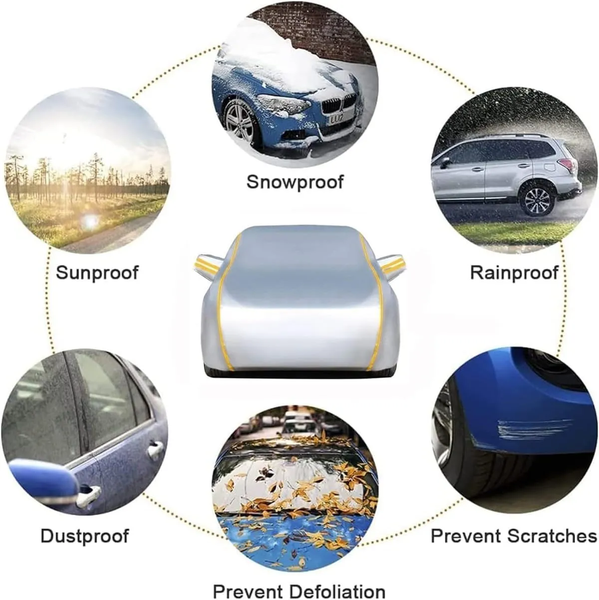 Car Cover Compatible with Peugeot 108 807 BB1 4007 P54 2017-2025 - 5-Layer All-Weather, Waterproof and Hailproof Defense(E,108)