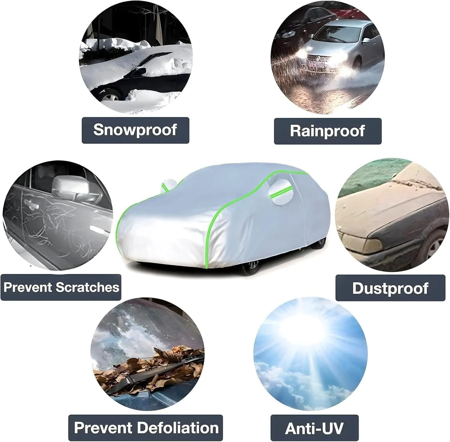 Car Cover Compatible with Peugeot 408 508 5008 4008 308 2017-2025 - 5-Layer All-Weather, Waterproof and Hailproof Defense(B,5008)