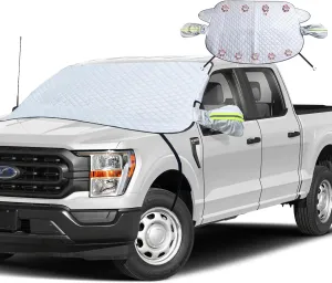 Car Windshield Snow Ice Cover with Side Mirror and Hook,Magnetic Windshield Cover for Ice and Snow,Car Windshield Sun Shade Foldable,Fit for Large Sedan/Large SUV/Pickup/Truck/MPV(65"x49")